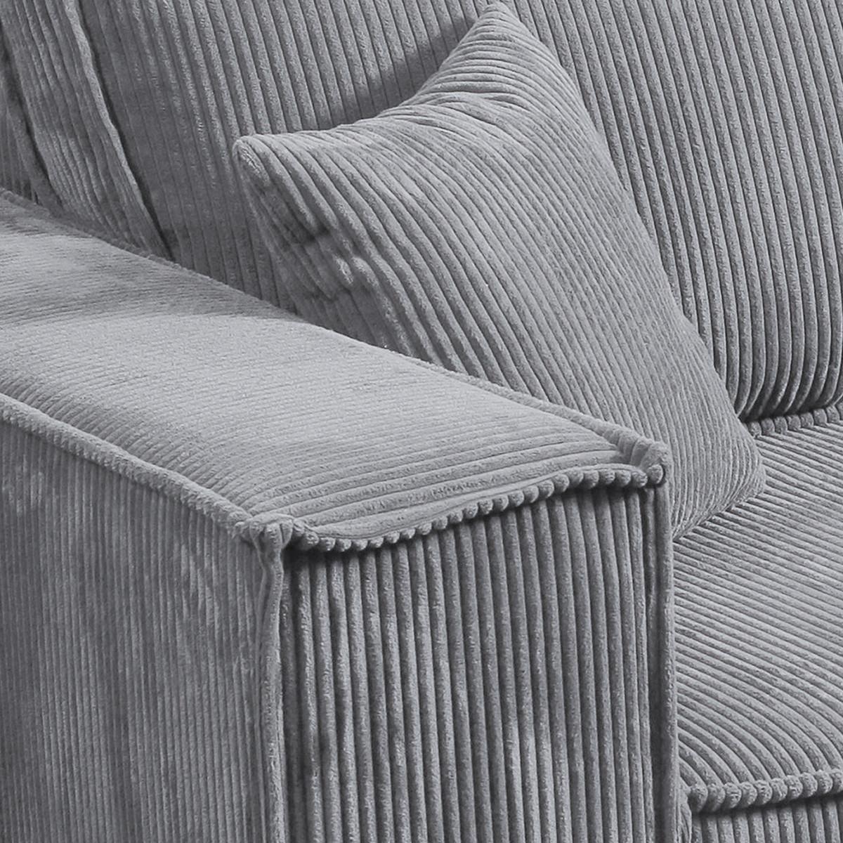 SOFA Isaac 4 Sitzplätze Hellgrau - Grau, Holzwerkstoff (255/85/105cm) - Petits-meubles