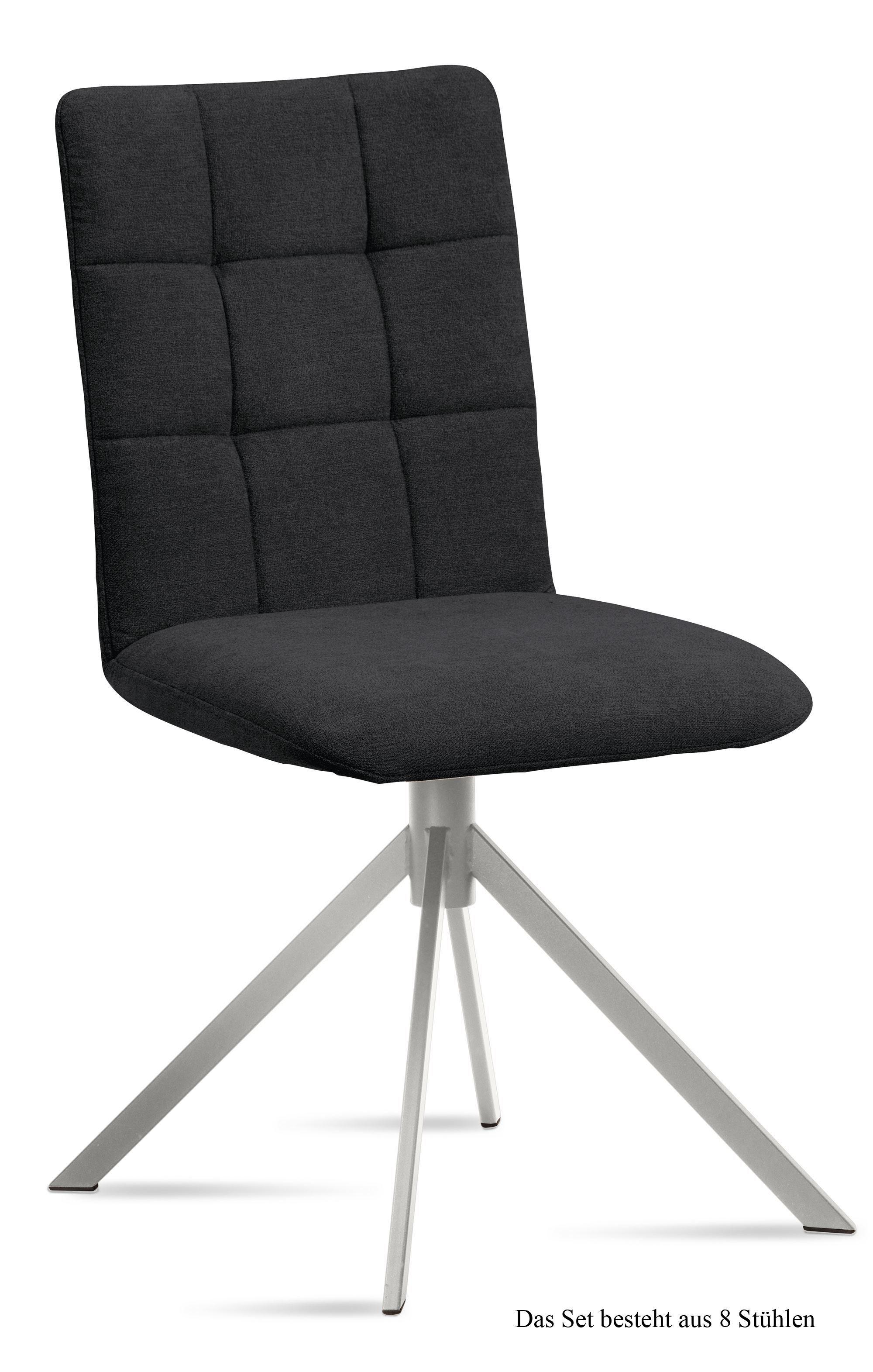 ESSZIMMERSTUHL (8er-Set) Dorise 47x91x60 Edelstahl/Anthrazit - Edelstahlfarben/Anthrazit, Kunststoff (60/91/47cm) - 58aufmkessel