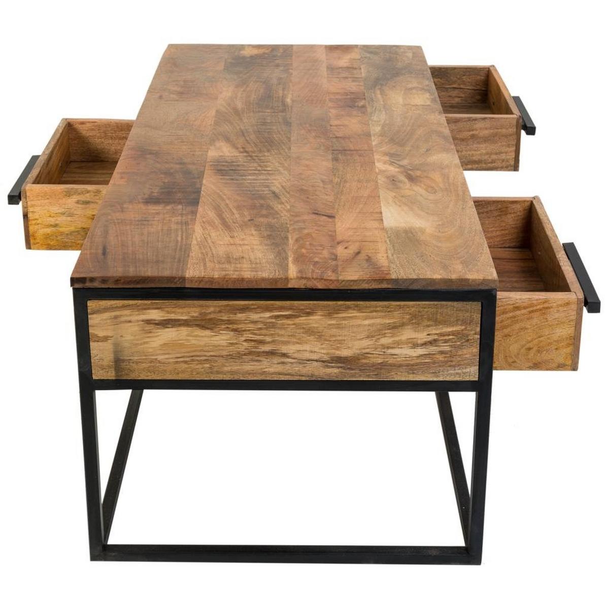 COUCHTISCH aus Holz und Metall 119x61x48 cm - Braun, Metall (61/119/48cm) - Wanderlust