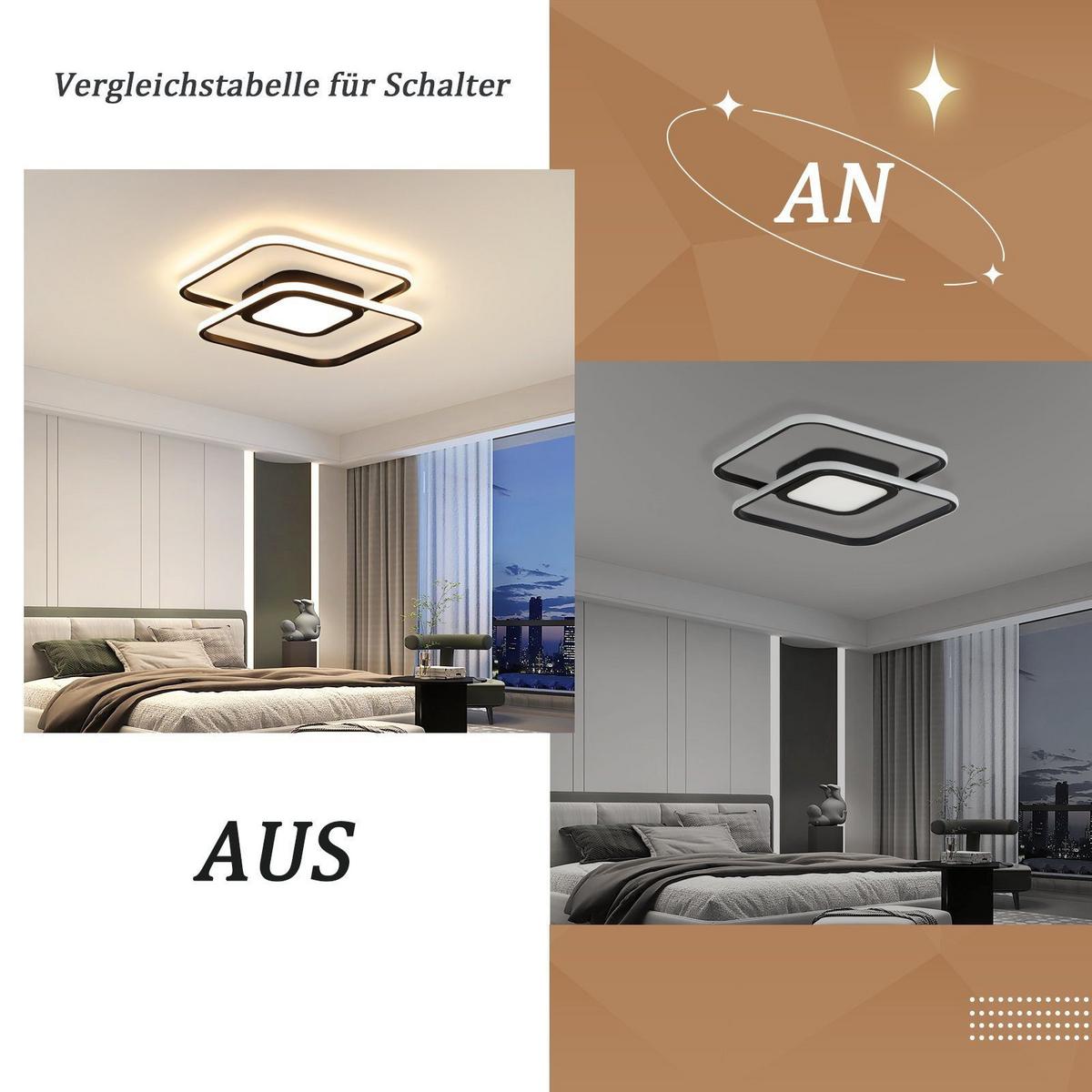 LED-DECKENLEUCHTE Carl 38.8/38.8/4.7 cm - Schwarz, Metall (38.8/38.8/4.7cm) - Nettlife