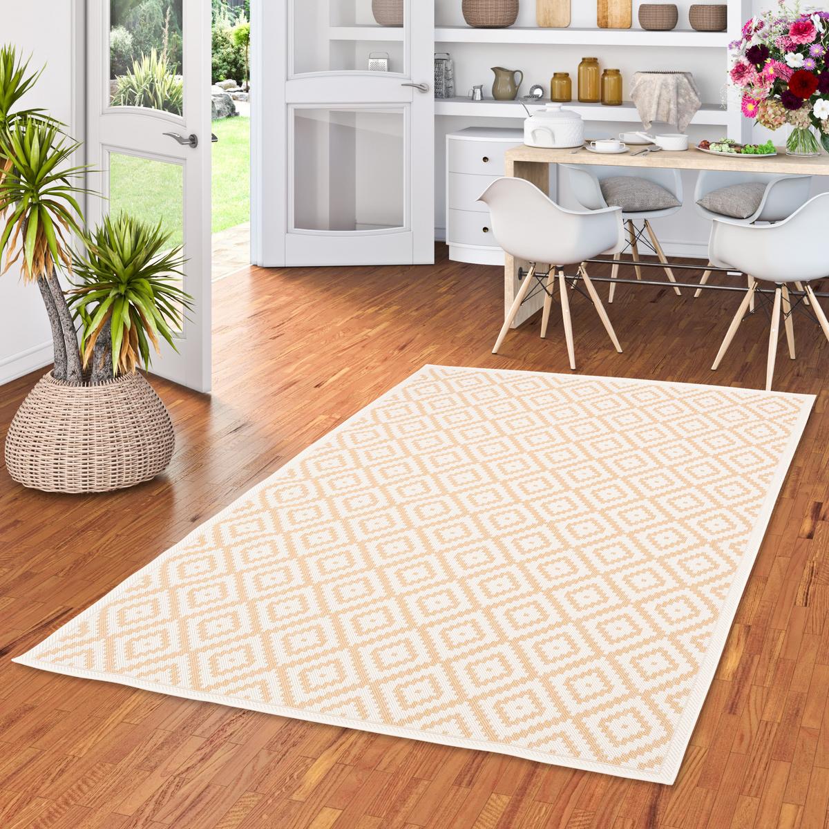 IN & OUTDOOR TEPPICH VALENCIA FLIESENOPTIK - Beige, Textil (80/150cm) - Pergamon