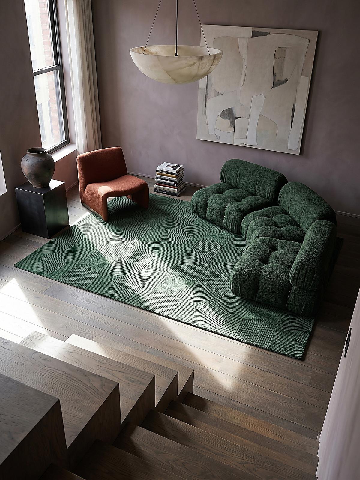 KURZFLORTEPPICH Antirutsch Geometrisch DALAR Polypropylen Waldgrün 120 x 160 cm - Grün, Textil (120/160cm) - KADIMA DESIGN