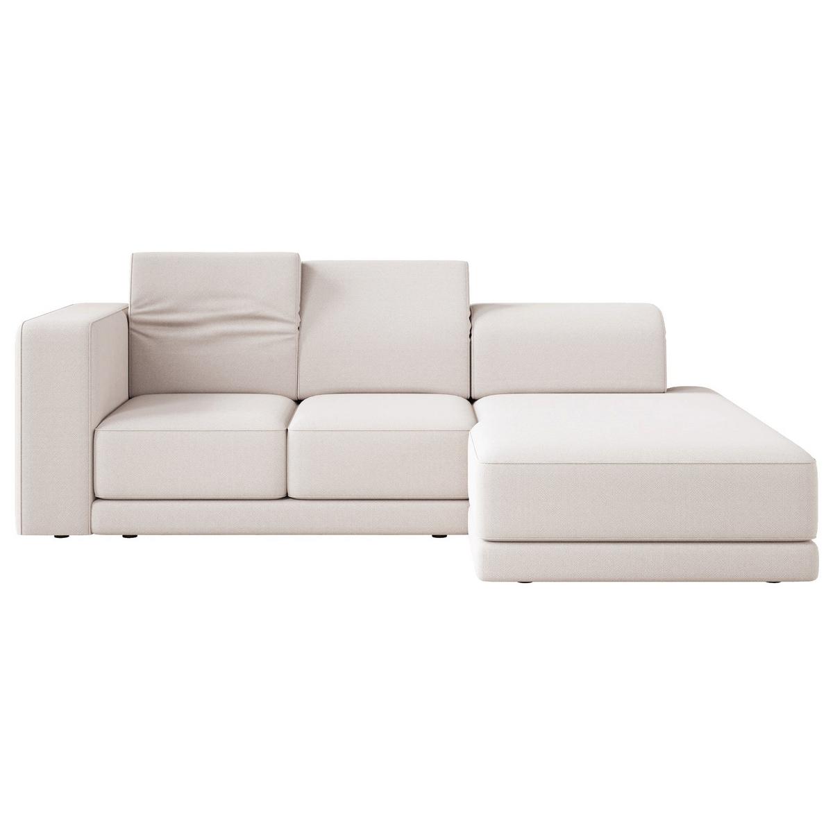 ECKSOFA Novals L-Form, 4-Sitzer, rechts 278 cm - Creme/Schwarz, Holz/Kunststoff (168/278cm) - Selsey