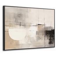 LEINWAND Bilder mit Rahmen - Abstrakt - Kunst - Grau - 80x60 - Hellgrau, Textil (80/60cm) - MuchoWow