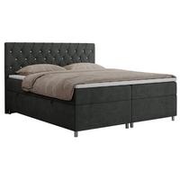 BOXBETT ROMA 120/200 - Hellgrau Strukture - H3 - Hellgrau, Holz/Textil (120/200cm)