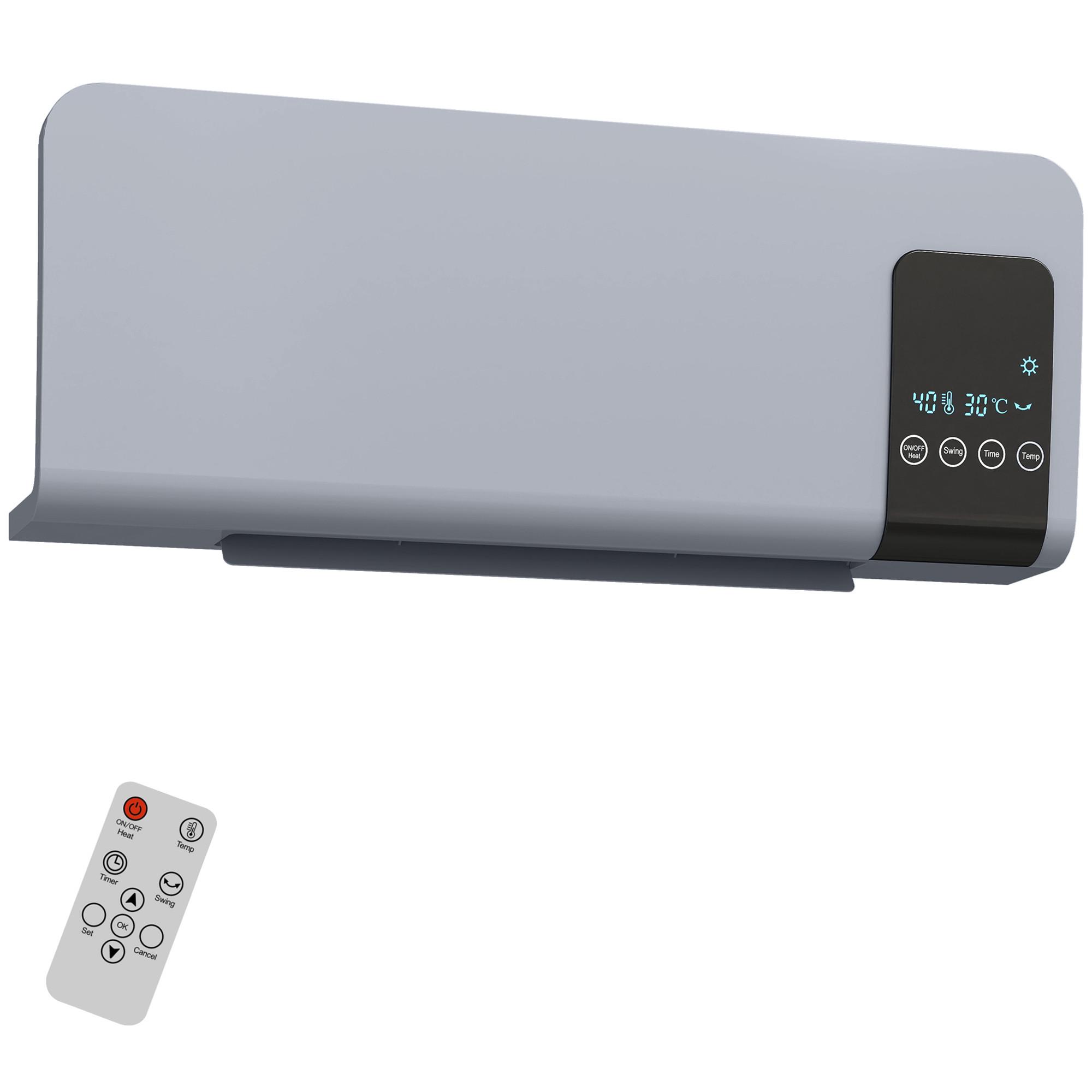 WANDHEIZGERÄT ABS Grau - Grau, Kunststoff (12/21.5/54.5cm) - HOMCOM