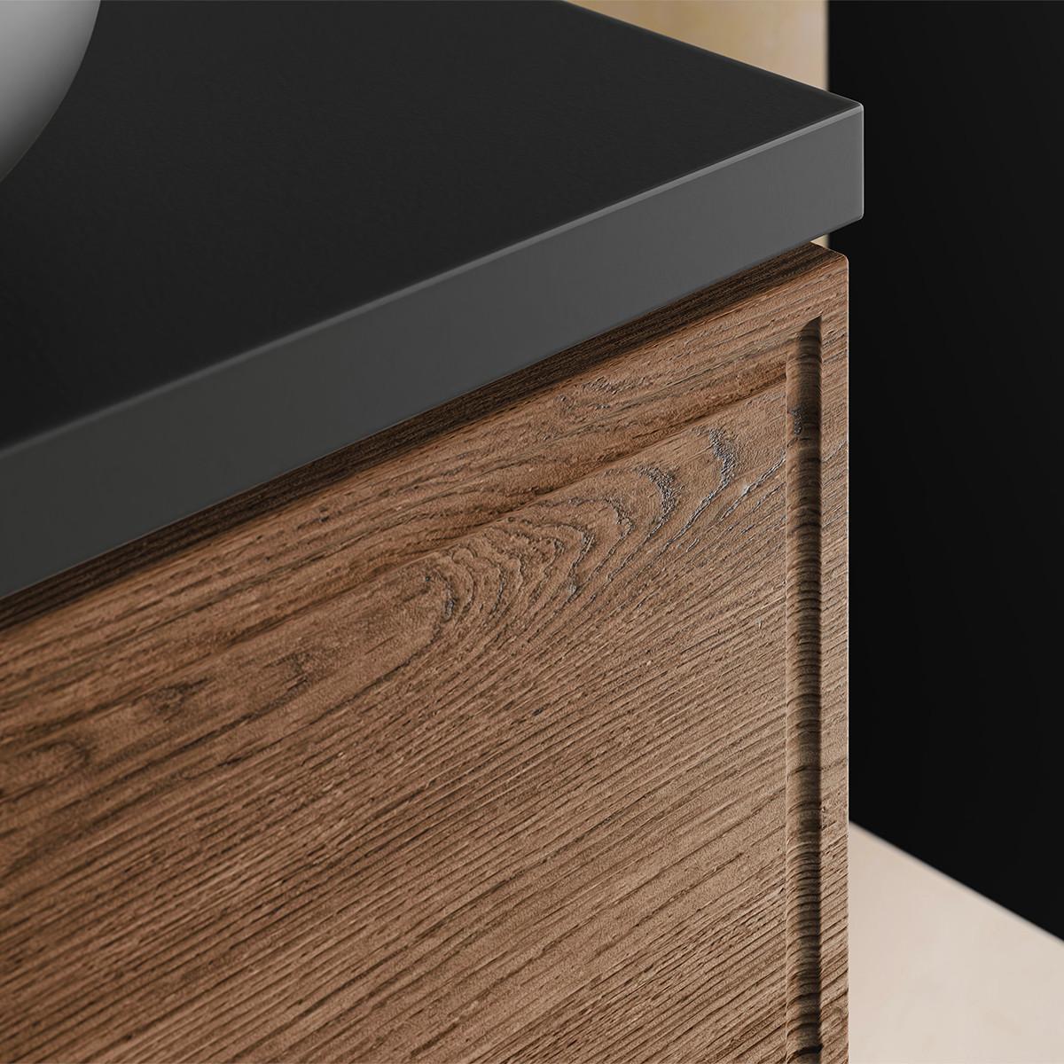 WASCHTISCHUNTERSCHRANK 60.2cm Elena Holz und Schwarz - Braun, Holzwerkstoff (60.2/52/46cm) - Petits-meubles