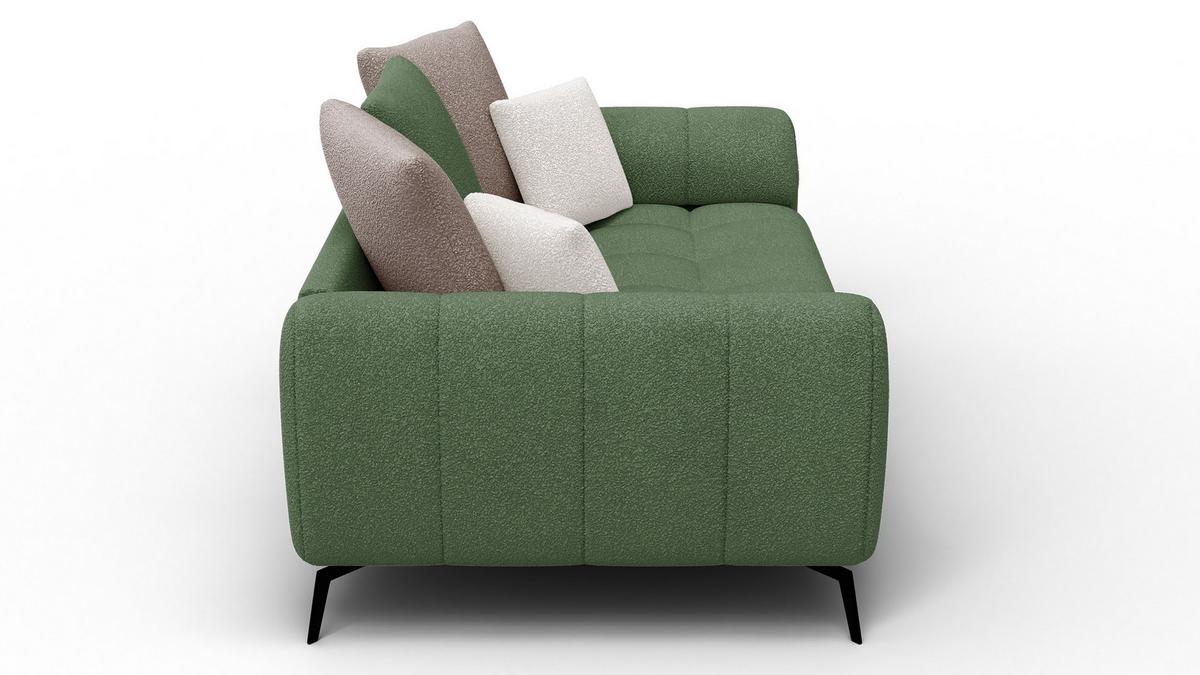 SOFA CALME 2,5-Sitzer, olive und beige - Schwarz/Olivgrün, Holz/Textil (199/92/108cm) - Wozimo
