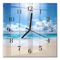 WANDUHR aus Glas 30x30 cm - Meer - Blau, Glas (30/30/0.4cm) - TULUP