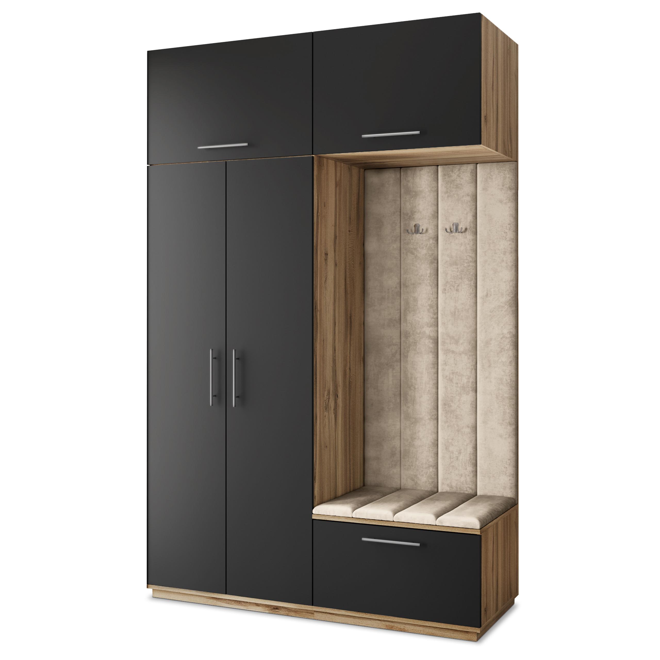 GARDEROBENSCHRANK REMA 150/240/60 cm Modern Eiche Wotan - Beige/Eiche Wotan, Holzwerkstoff (150/240/60cm) - MASSENO