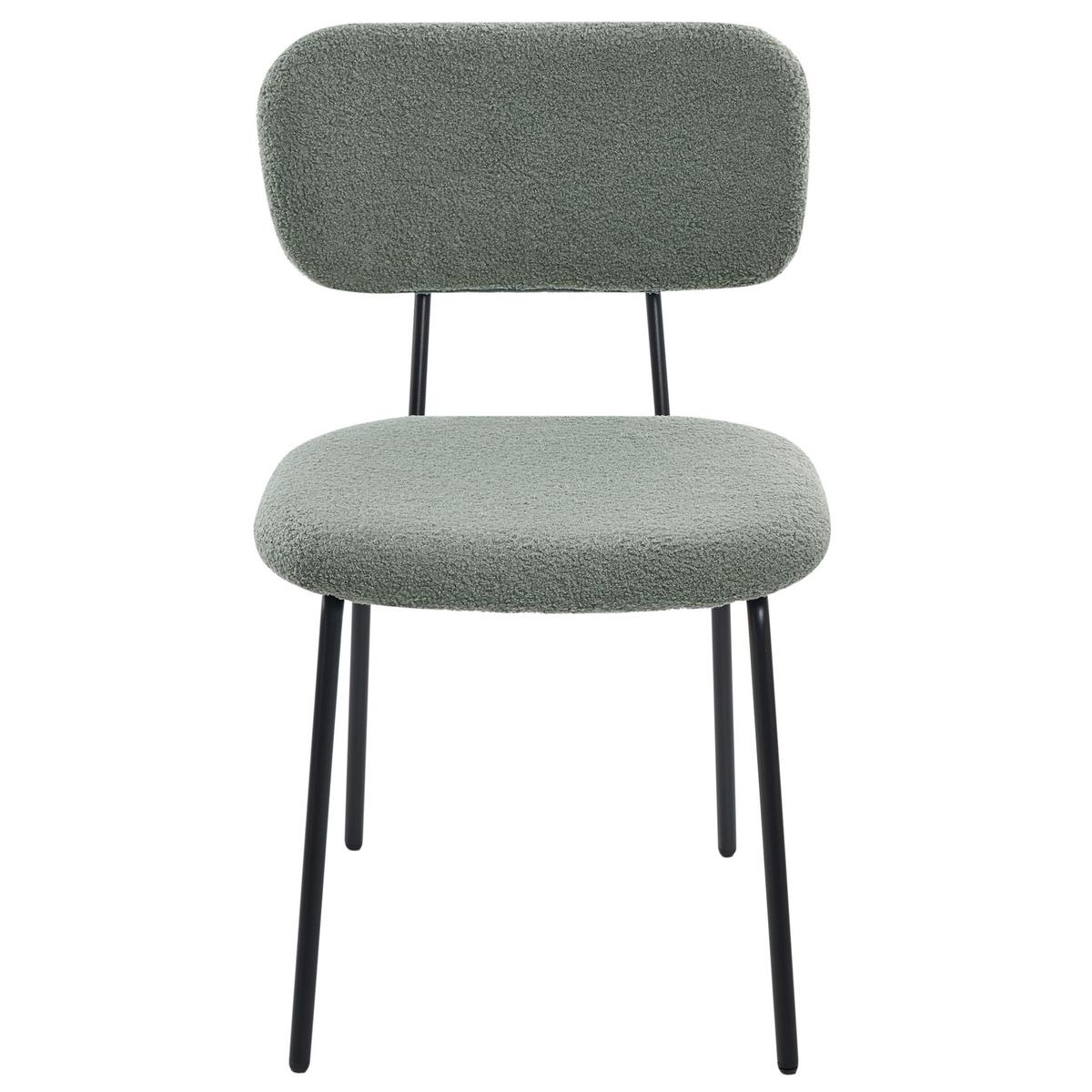STUHL 2er-Set Bouclé Hellgrün Adair - Hellgrün, Textil (52/83/63cm) - Beliani