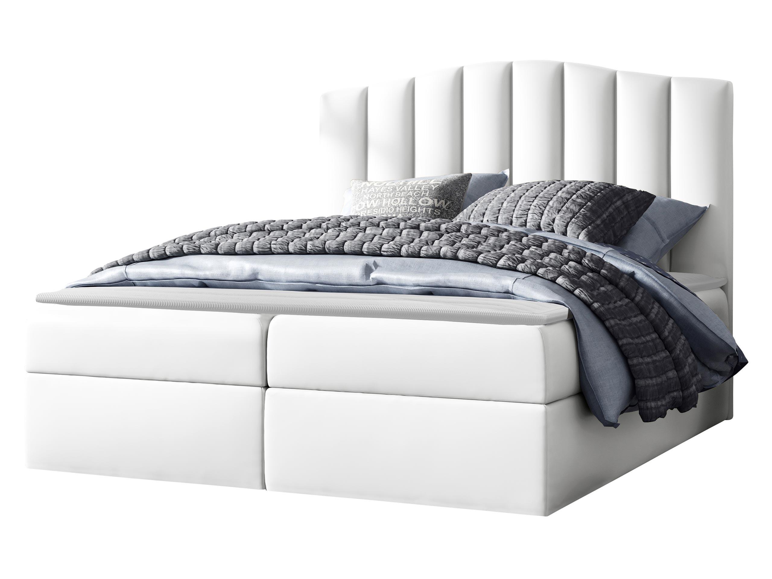 BOXBETT Lindos - H3 - Weiß, Holz (160/200cm) - MIRJAN24