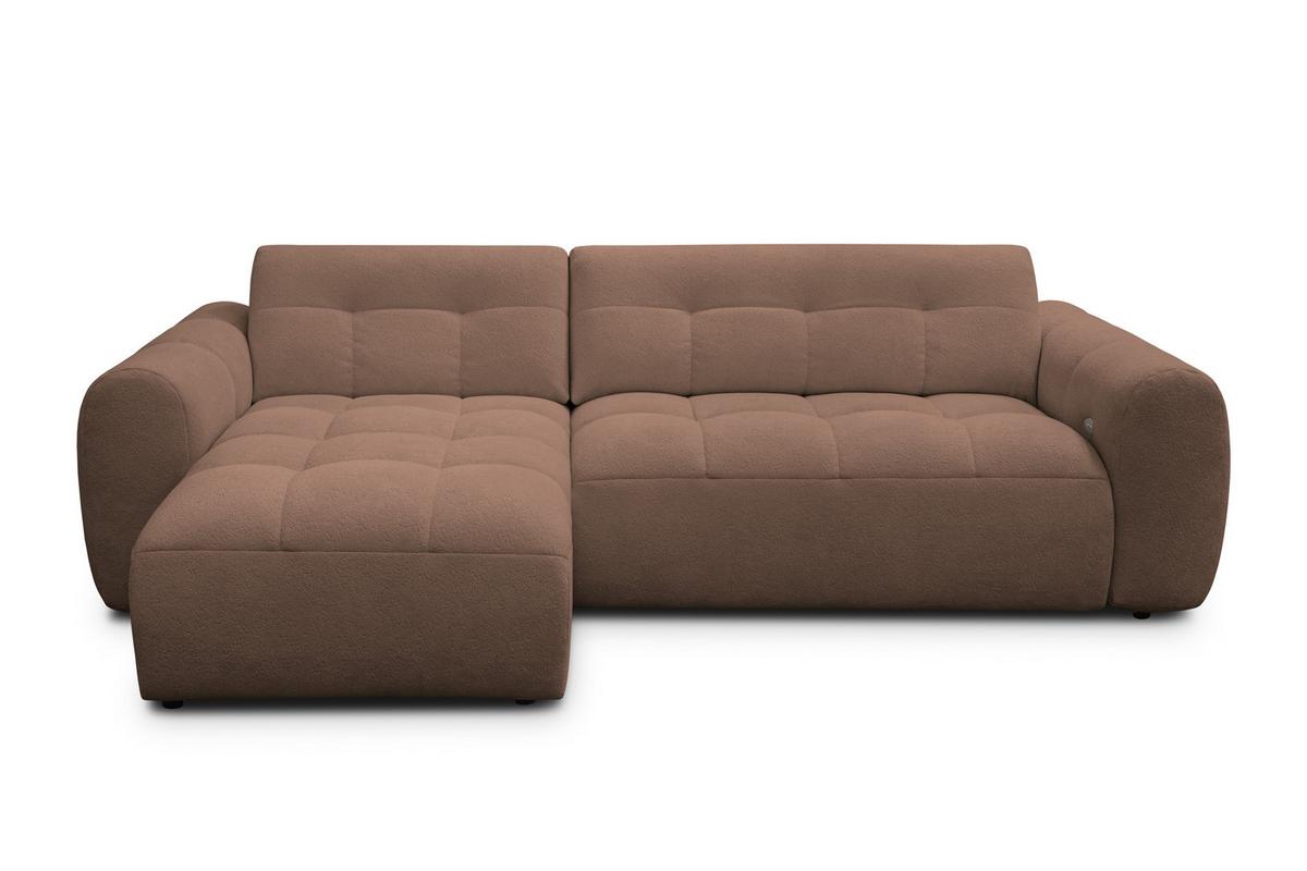 ECKSOFA LUMERO 4-Sitzer LINKS, braun - Schwarz/Braun, Holz/Textil (275/166cm) - Courtois Laville