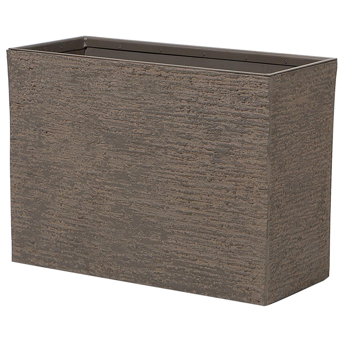 BLUMENTOPF dunkelbraun rechteckig 29/70/50 cm Edessa - Braun, Stein (50cm) - Beliani