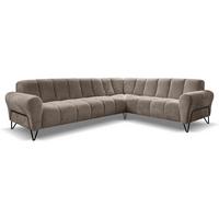 ECKSOFA Volare ohne Schlaffunktion braun links - Schwarz/Braun, Textil/Metall (295/235cm) - Beautysofa