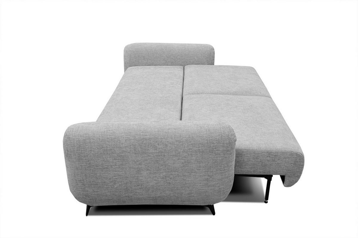 SOFA DRAKE 3-Sitzer mit Schlaffunktion, hellgrau - Hellgrau/Braun, Holz/Textil (232/90/107cm) - Wozimo