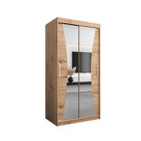 SCHWEBETÜRENSCHRANK 200/100/62 2-türig - Silberfarben/Eiche Artisan, Holz/Kunststoff (100/200/62cm) - MÖBEL KRYSPOL