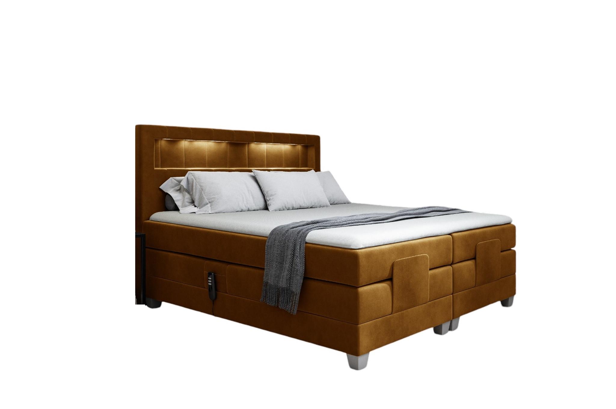 BOXSPRINGBETT Elektrisch Davide - Gelb, Holzwerkstoff/Textil (140/200cm) - Fun Möbel
