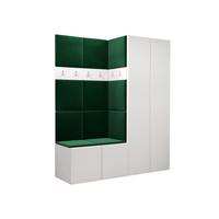 GARDEROBEN-SET Orion III - Weiß/Grün, Holzwerkstoff/Kunststoff (158/186/46cm) - MIRJAN24