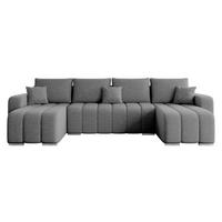 WOHNLANDSCHAFT Pufetto U Boucle - Silberfarben/Grau, Holz/Textil (313/86/147cm) - MIRJAN24