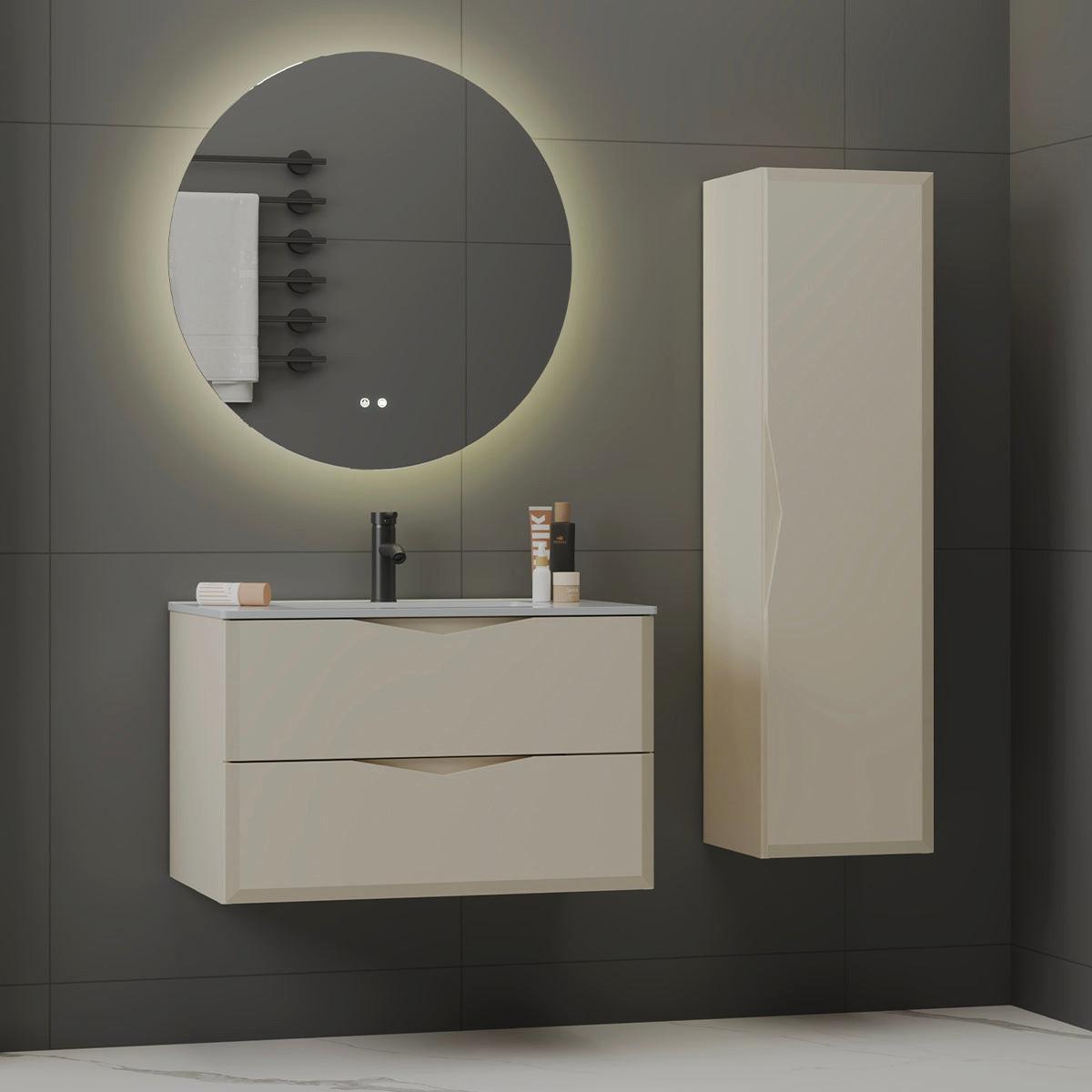 BADMÖBEL 80cm Ellie 2er-Set Kaschmir - Beige, Holzwerkstoff (80/50/45.8cm) - Petits-meubles
