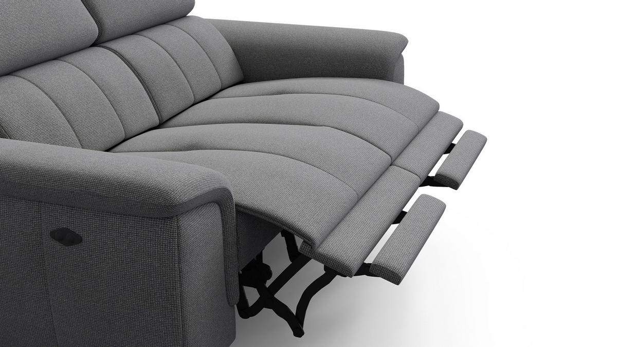 RELAXSOFA FIERO 2-Sitzer mit 2 Relaxfunktionen, grau - Schwarz/Grau, Holzwerkstoff/Textil (170/82/103cm) - Wozimo