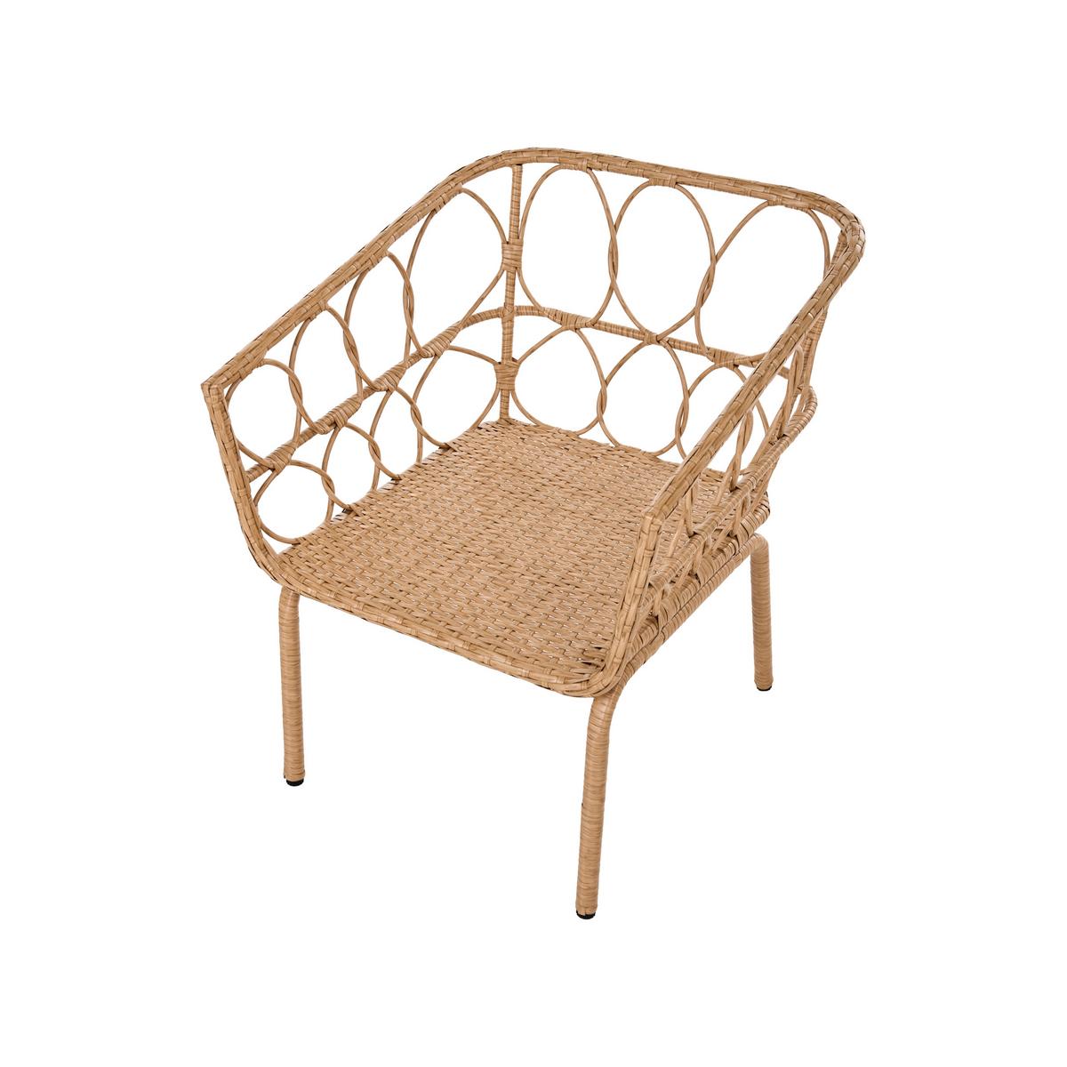 BISTRO-SET Polyrattan Hellbraun Ferla - Hellbraun, Kunststoff - Beliani