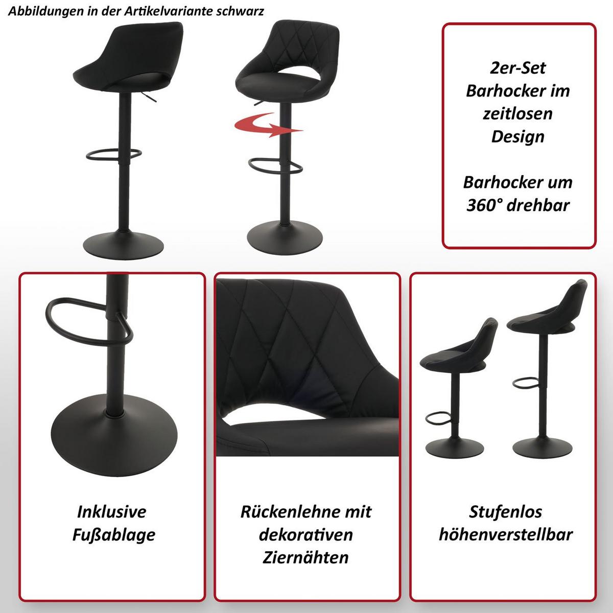 BARHOCKER Weiß 2er-Set - Weiß, Textil (47/107/44cm) - MCW