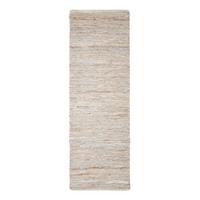 TEPPICHLÄUFER Madras, Leder & Hanf 66/200 cm - Naturfarben, Leder (66/200cm) - Homescapes