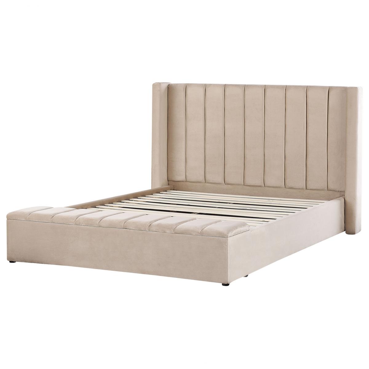 POLSTERBETT 180/200cm Beige Noyers - Beige, Textil (180/200cm) - Beliani