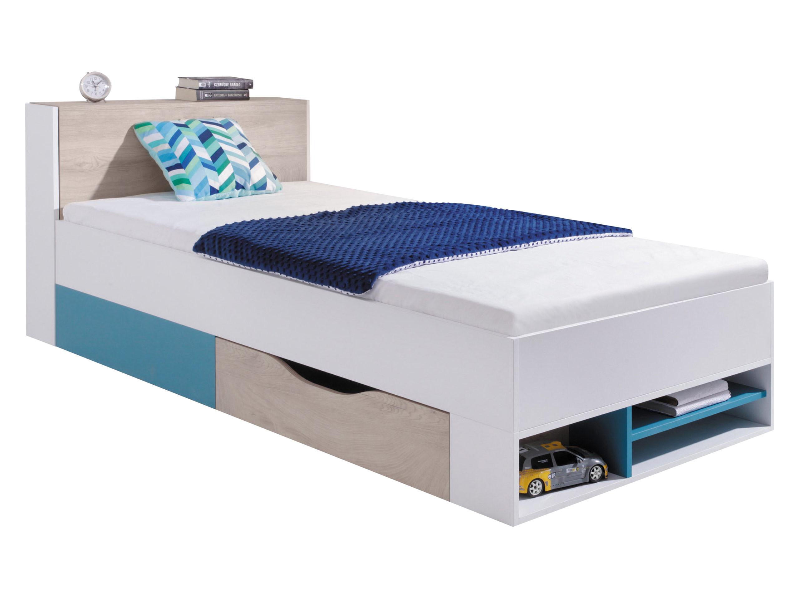 JUGENDBETT Planet 14 L / P - Blau/Eichefarben, Holzwerkstoff (90/200cm) - MIRJAN24