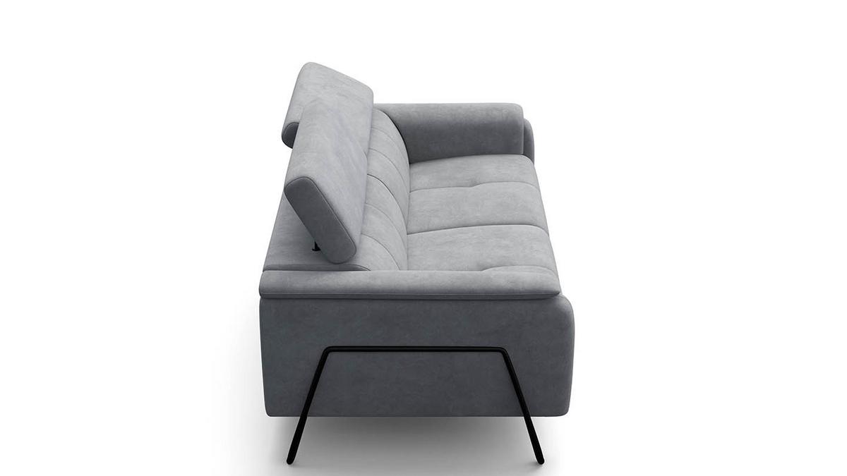 SOFA RODEN 3-Sitzer, hellgrau, Veloursstoff - Hellgrau, Holz/Textil (194/82/103cm) - Wozimo