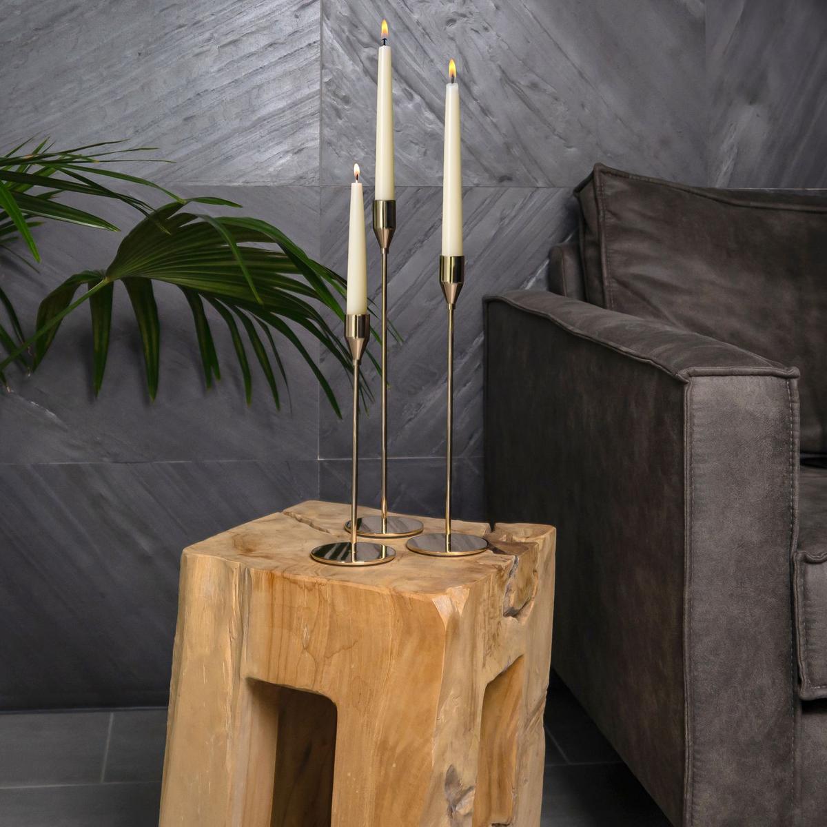 KERZENSTÄNDER 33/28/23 cm (3er-Set) - Roségold, Metall (8/33/8cm) - Intirilife