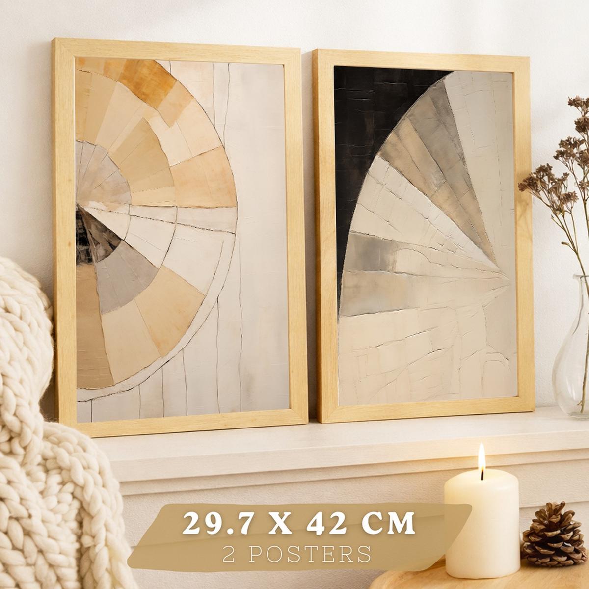 POSTER Set of 2 Abstract Wall Art Prints Modern Living Room Bedroom Kitchen Bathroom Decor Rahmenlos A4 - Klar, Papier (29.7/1/21cm) - Nacnic