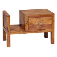 NACHTTISCH – Massivholz, 40 cm hoch, Schublade & Ablagefach, Landhausstil - Braun, Holz (60/40/30cm) - KADIMA DESIGN