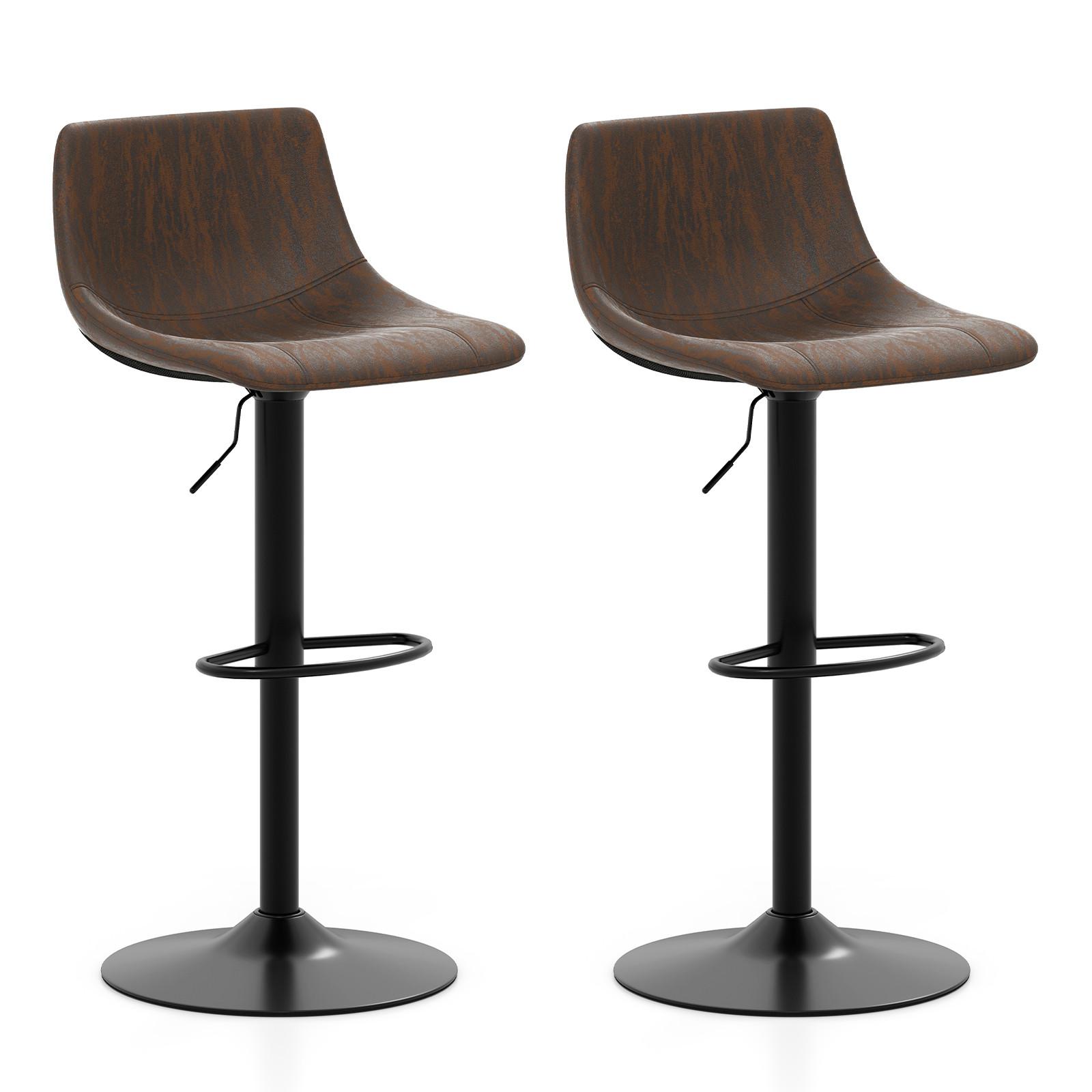 BARHOCKER Braun(2er-Set) - Braun, Metall (47.5/83/43cm) - COSTWAY