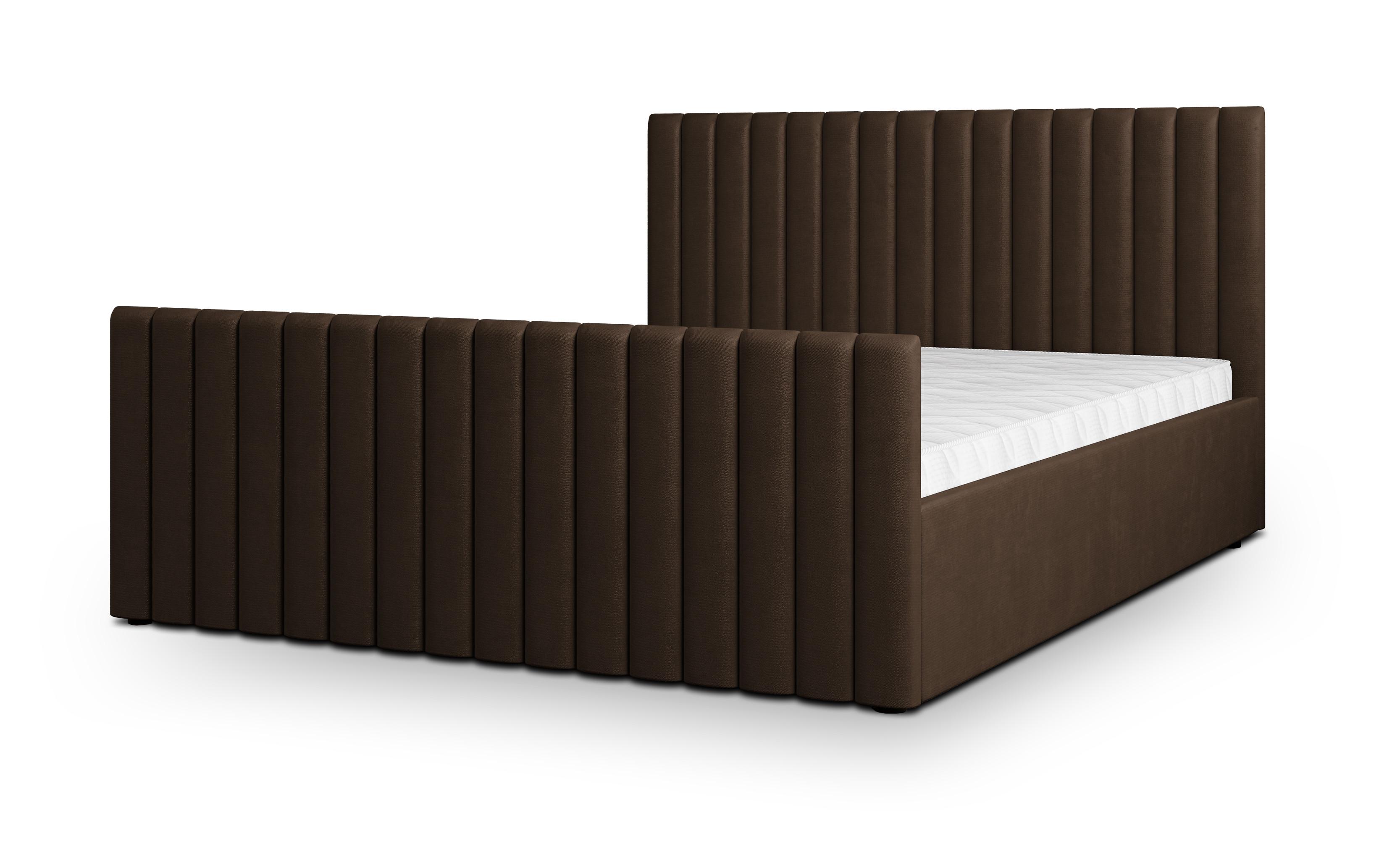 POLSTERBETT CANOVA 140x200 cm mit Bettkästen - Braun - Braun, Holz (140/200cm) - MASSENO