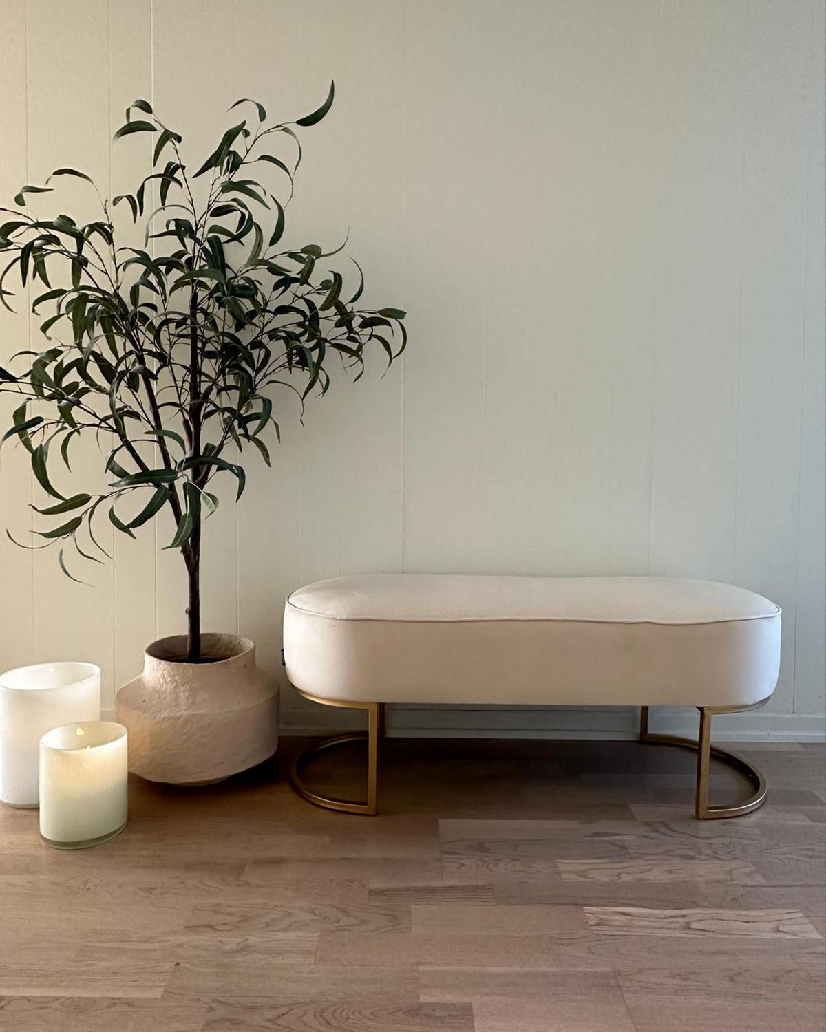 BETTBANK Milry 40/104/40 cm - Beige, Kunststoff/Textil (104/40/40cm) - Beliani