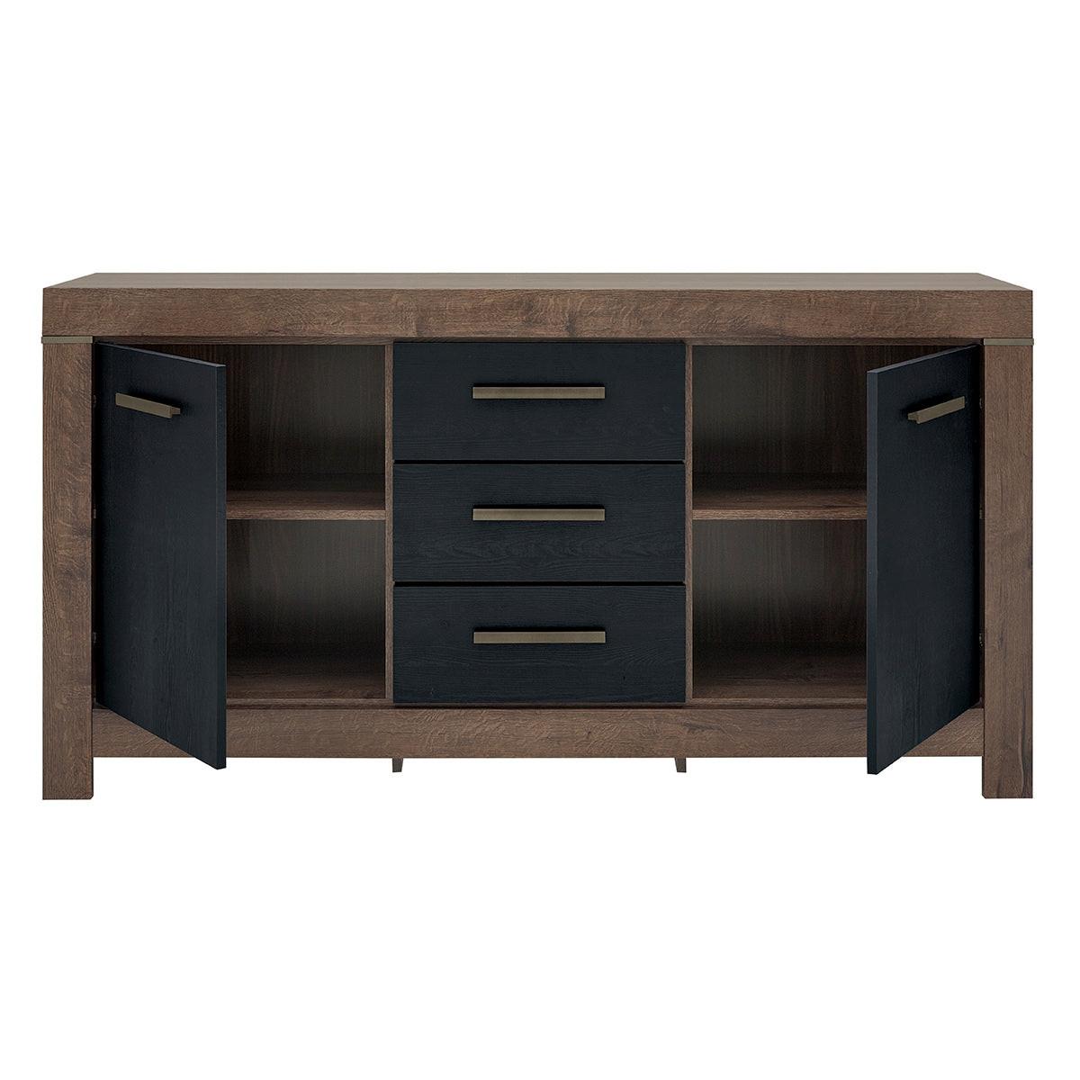 SIDEBOARD Adam Holz und Schwarz - Schwarz, Holzwerkstoff (160/85/45cm) - Petits-meubles
