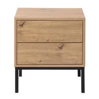 NACHTTISCH mit 2 Schubladen Holzdekor 45/40/50 cm - Eichefarben, Holzwerkstoff (40/50/45cm) - Calicosy