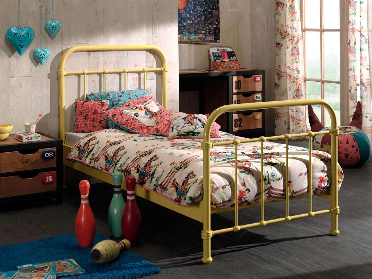 METALLBETT Karlyn 210x111x98 aus Metall in Gelb - Gelb, Metall (90/200cm) - 58aufmkessel