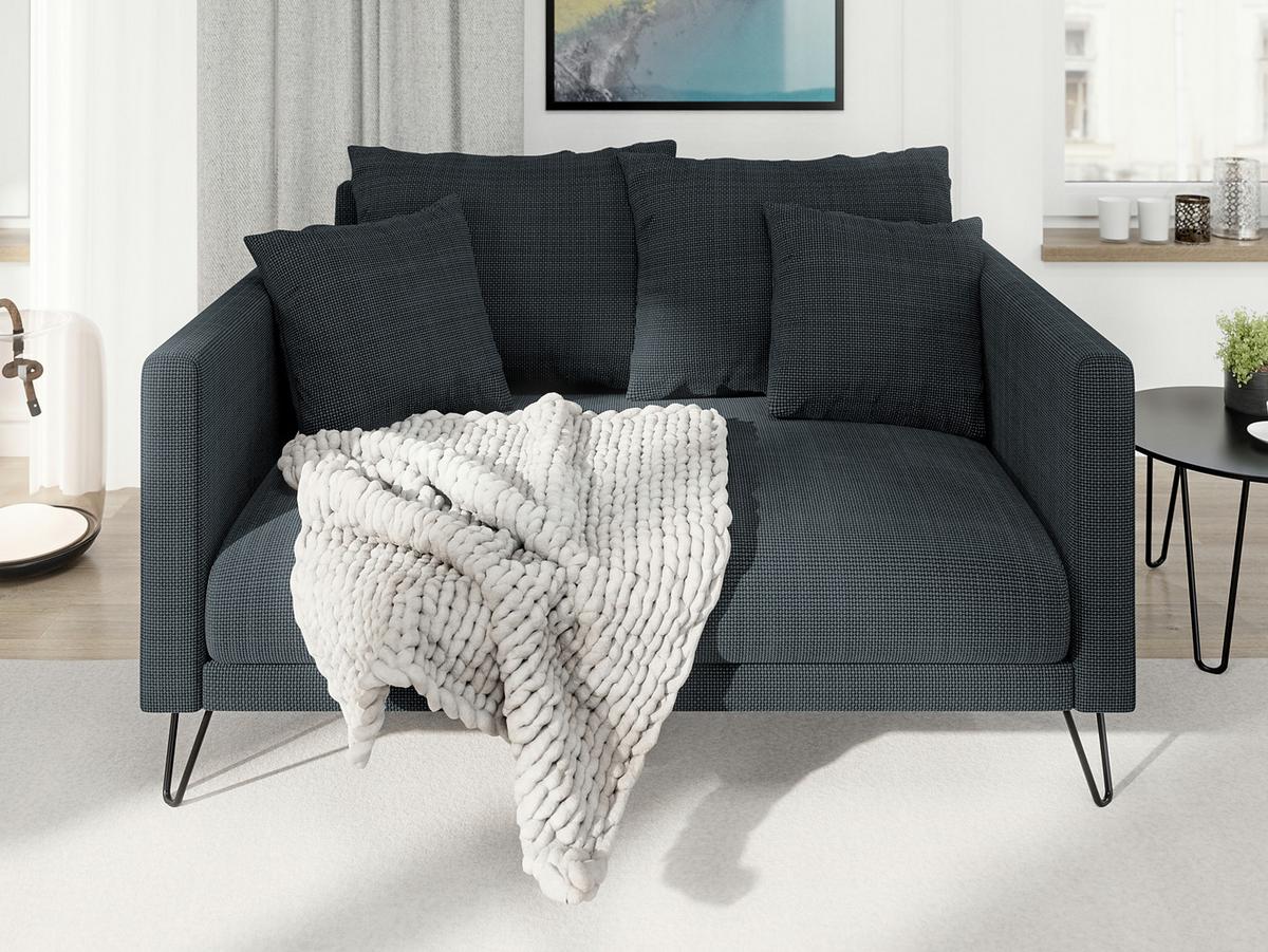 2-SITZER-SOFA Harmony Graphit Chenille - Graphitfarben/Schwarz, Holz/Textil (140/85/100cm) - S-Style Möbel