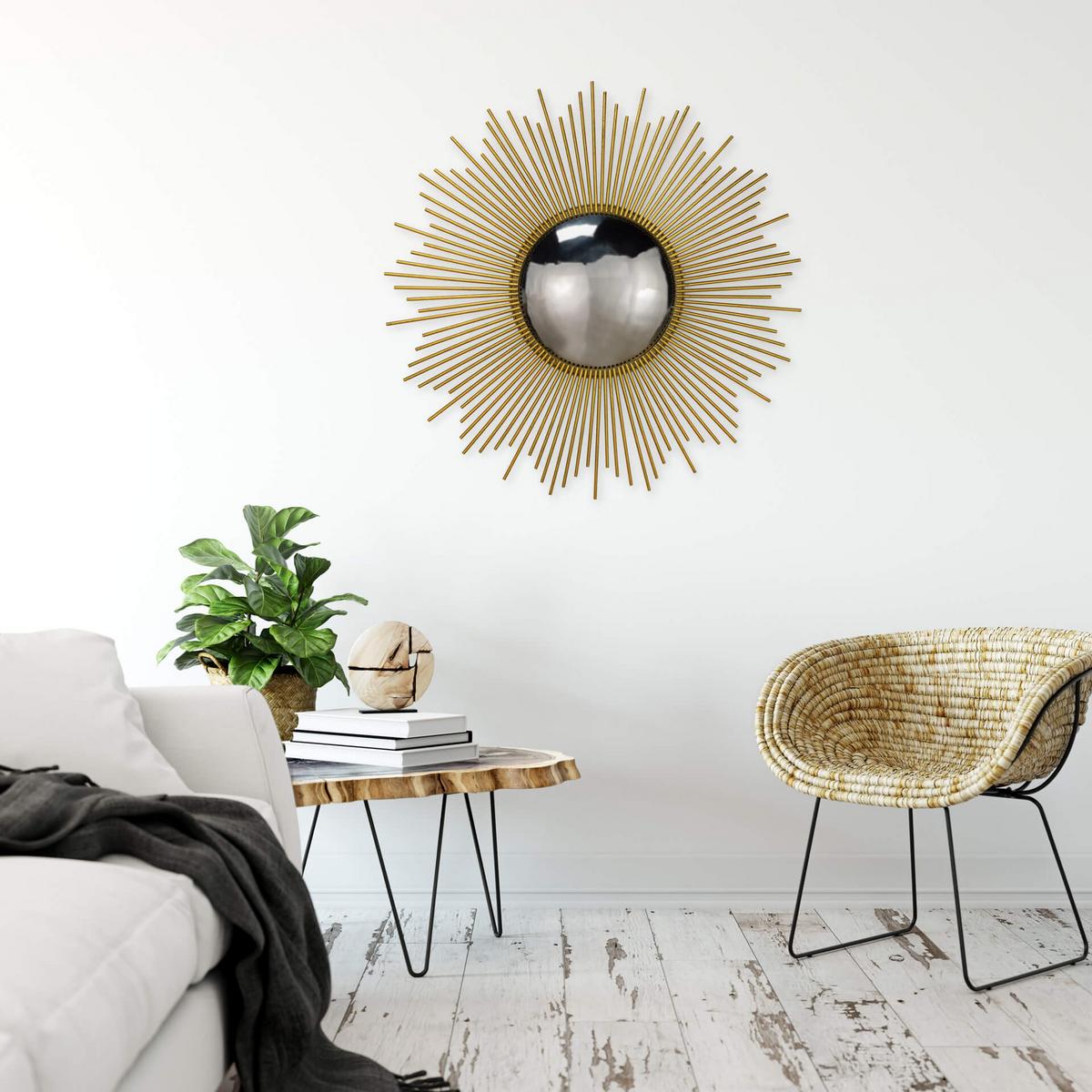 WANDSPIEGEL Gold 99/99 cm - Goldfarben, Metall (14.1/99/3cm) - KUNSTLOFT
