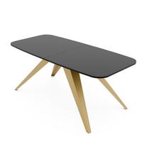AUSZIEHTISCH FENTO 160/80/76 cm, Gold / Schwarz - Goldfarben/Schwarz, Holzwerkstoff/Metall (80/160/76cm) - Idohome