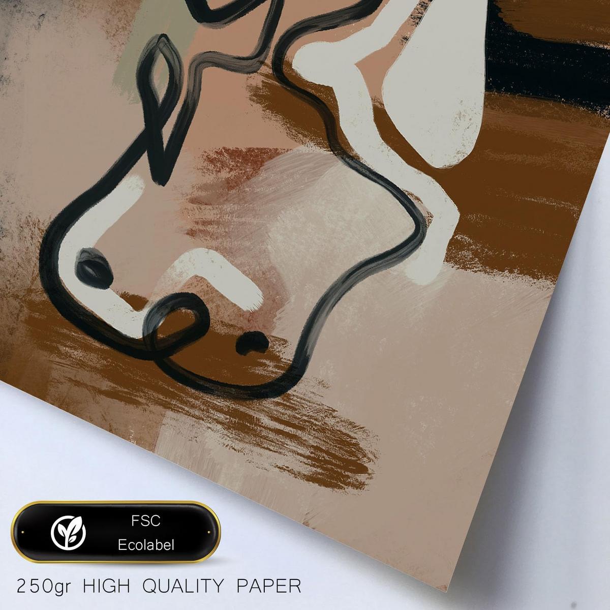 POSTER Set Mit 6 Nachkommenskunst In Weibliche Zusammenfassung Ästhetische Dekorative Gemälde Für Ihr Zuhause A3 & A4 Rahmen Aus Hellem Holz - Beige, Papier (29/3cm) - Nacnic