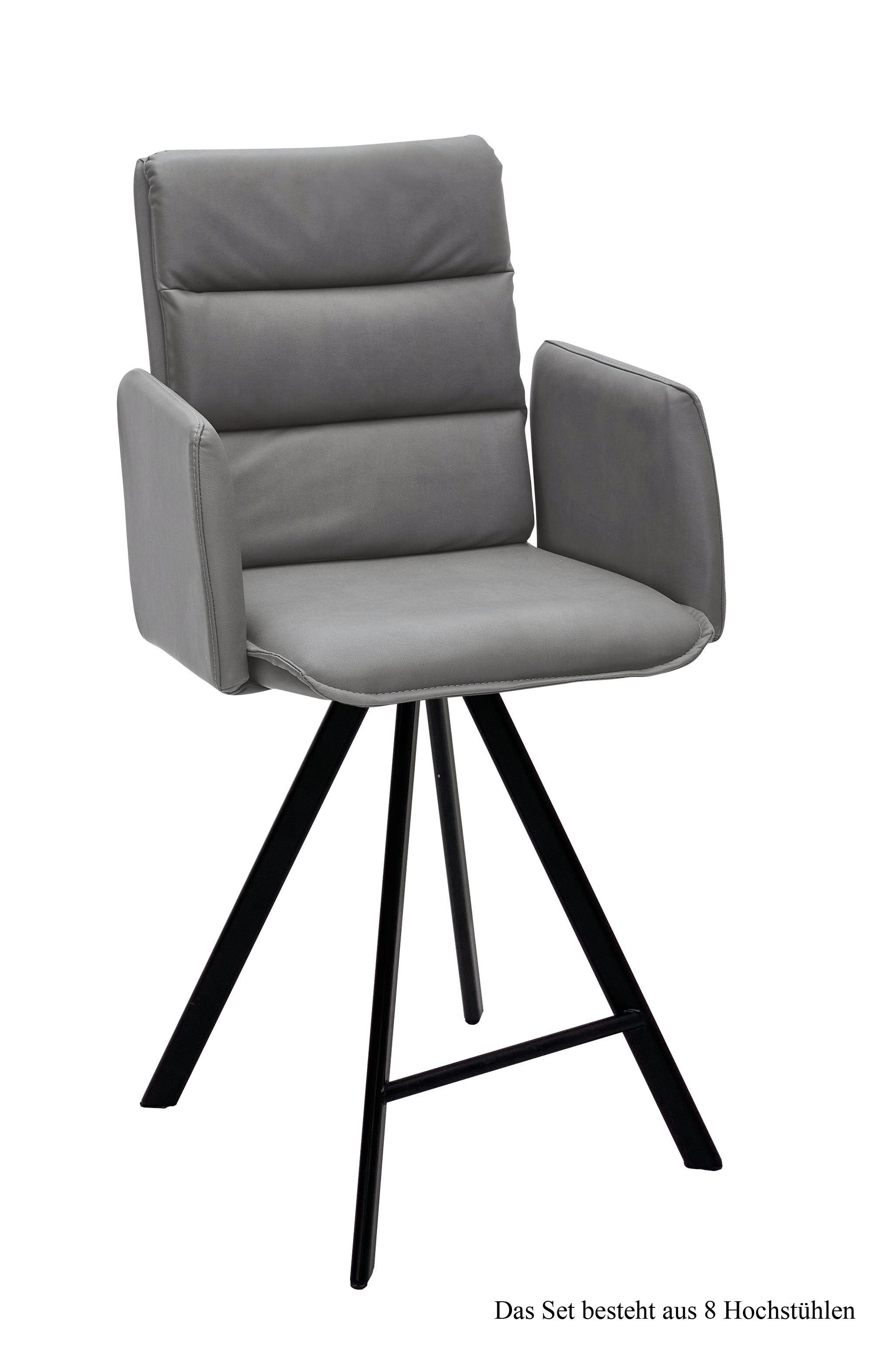 THEKENSTUHL drehbar (8er-Set) Diahann 52x109x60 Schwarz/Grau - Schwarz/Grau, Kunststoff (60/109/52cm) - 58aufmkessel