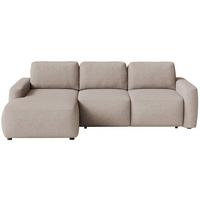 ECKSOFA Carnos Mini Beige Chenille - Beige/Schwarz, Kunststoff/Textil (238/164cm) - Selsey