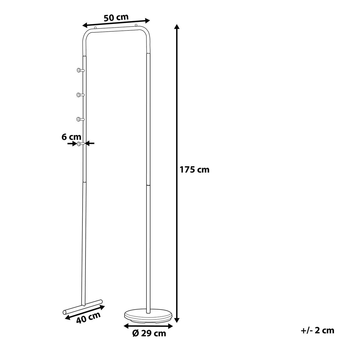 KLEIDERSTÄNDER Metall weiß 175 cm Benton - Weiß, Metall (50/175/50cm) - Beliani