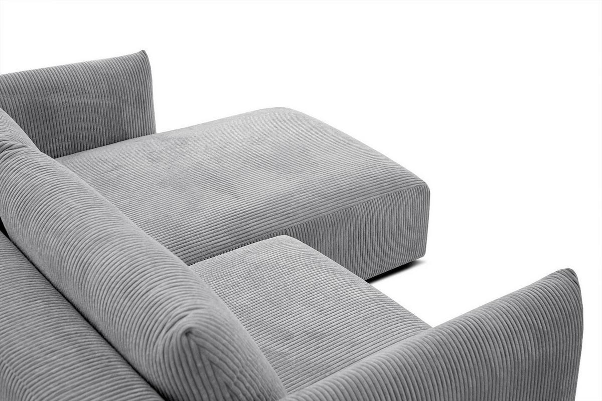 ECKSOFA TAUER 3-Sitzer, hellgrau - Hellgrau/Schwarz, Holzwerkstoff/Kunststoff (206/173cm) - Wozimo