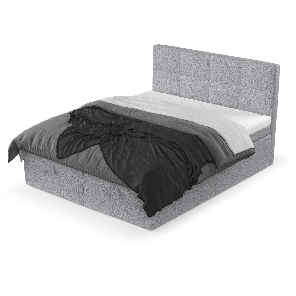 BOXBETT Tessa 160/200 cm Grau im Riva Stoff - Schwarz/Grau, Holz/Holzwerkstoff (160/200cm) - AltaBeds